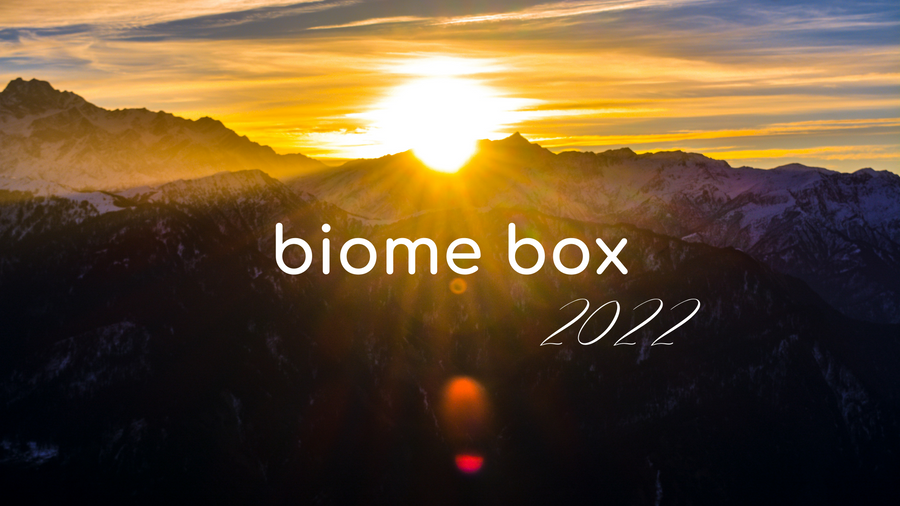 Sun rising over mountains – Biome Box 2022